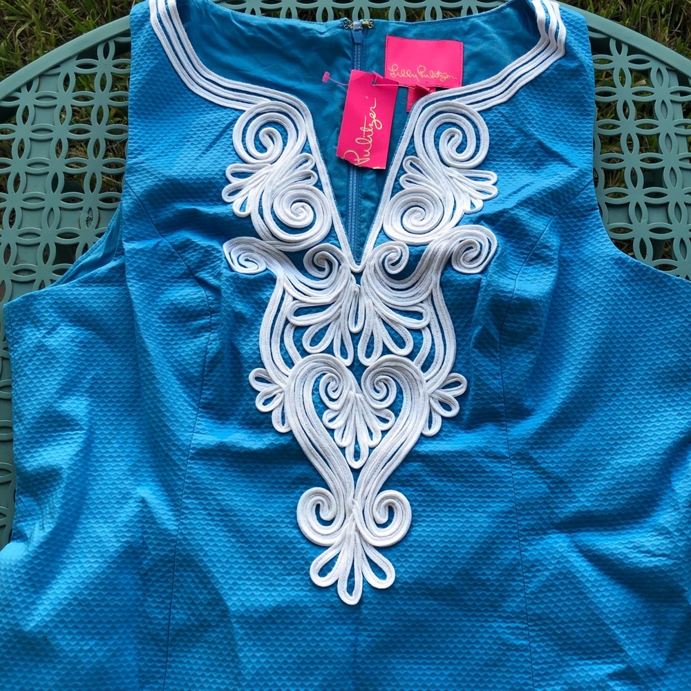 Lilly Pulitzer Light Blue Mini Dress with White Embroidered Yoke - Picture 5 of 8